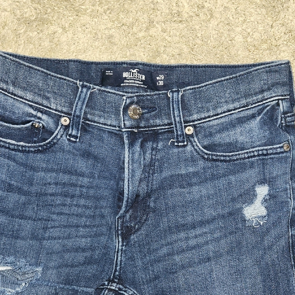 Hollister Dark Blue Stacked Skinny Jeans - Picture 3 of 6
